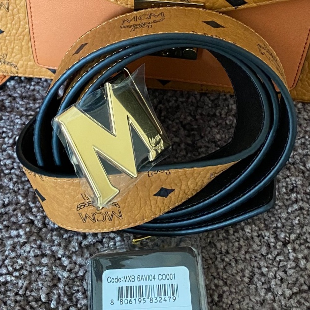 MCM Reversible Signature Leather Belt
